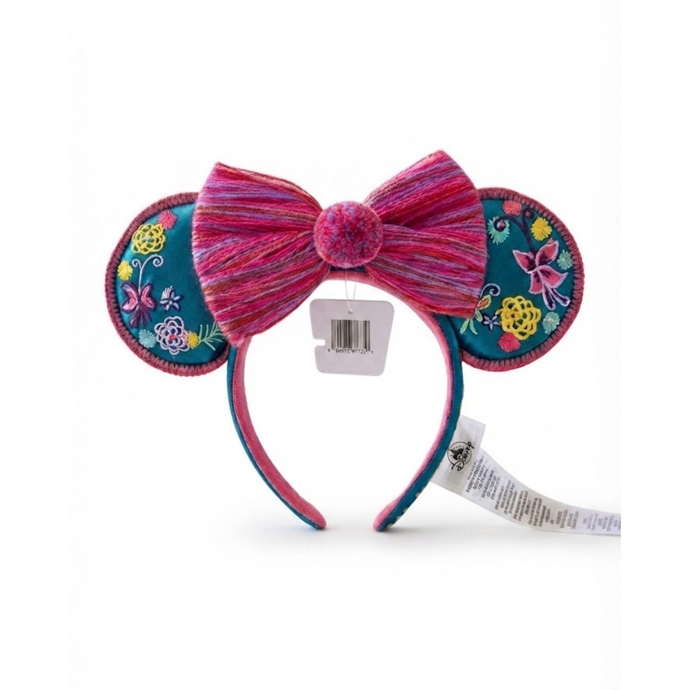 Disney Store Encanto Mirabel Ears – Floral Embroidery & Striped Bow